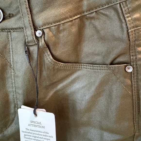 NWT Olive Green High Rise Ankle Skinny Coated Jeans. Size 27 - Picture 5 of 7